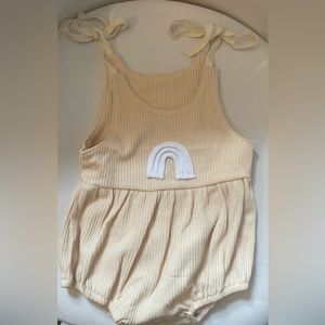 Baby girl ribbed rainbow romper/onesie.